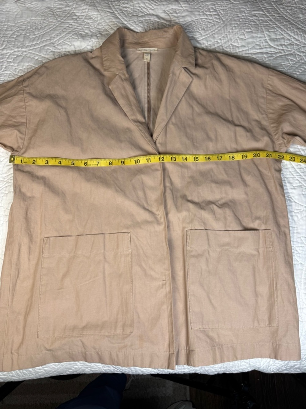 Eileen Fisher Organic Cotton Steel Boxy Jacket Bramble S Snap Blazer - Picture 11 of 12